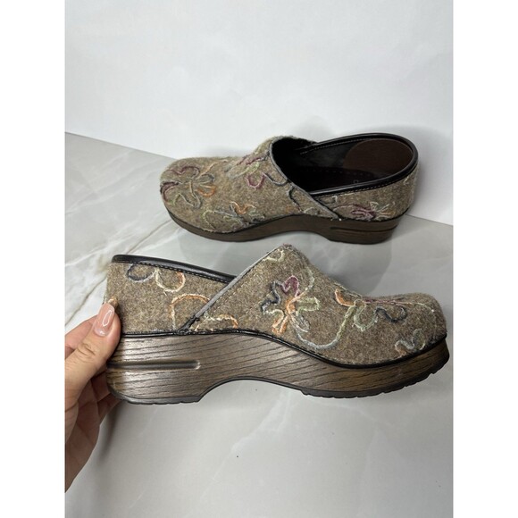 dansko professional clogs 38 Us 7.5 8 Beth Napa Brown Floral Shoes Slip On Mules - Picture 3 of 8